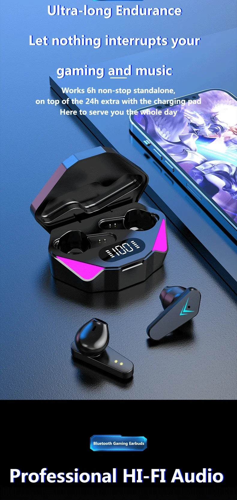 Premium TWS Earphones Wireless Gaming Earbuds