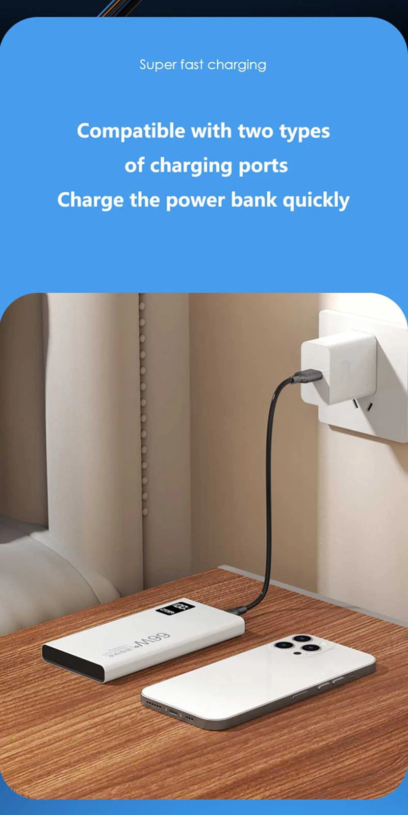 Power Bank prémium con carga rápida para iPhone y Android