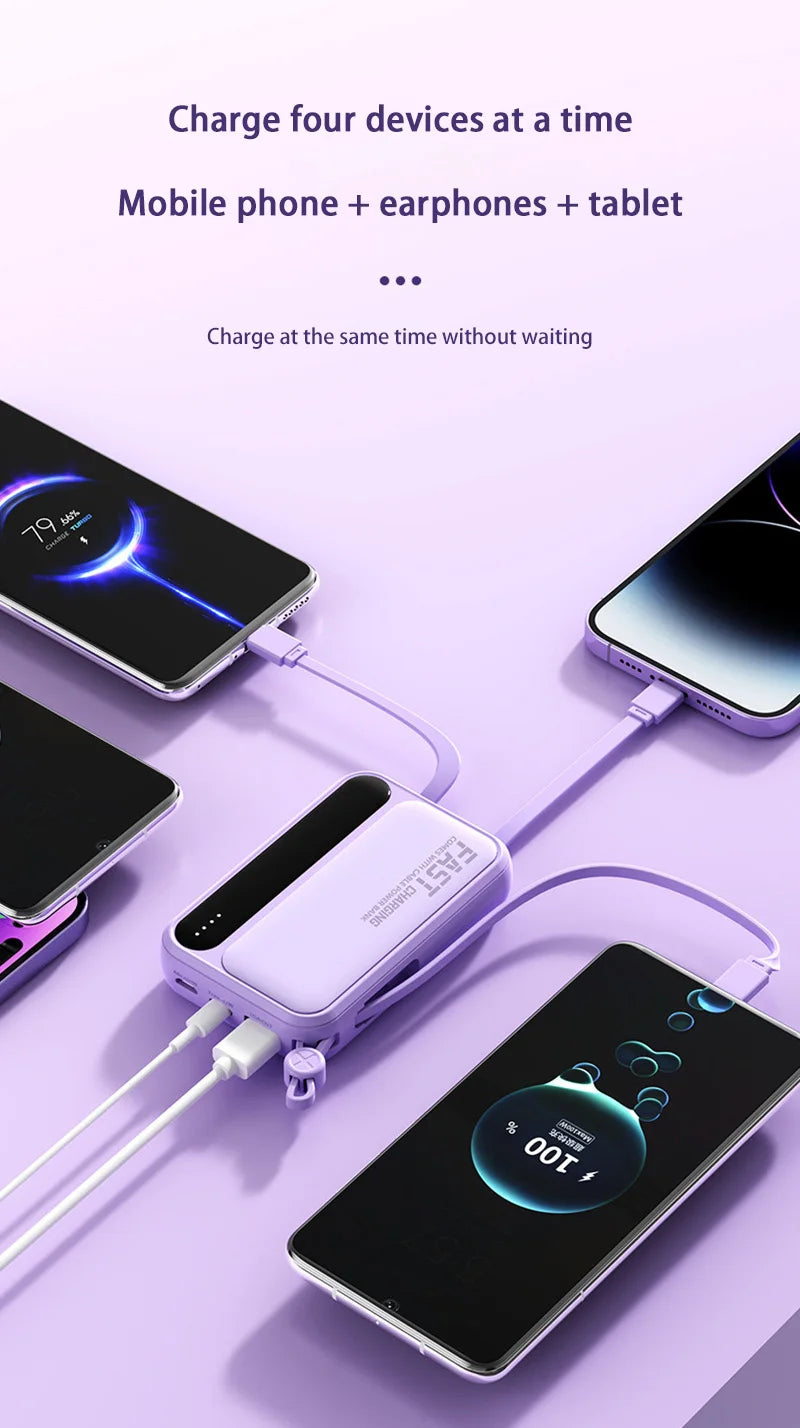 Power Bank Premium con cables 4 en 1 y pantalla digital