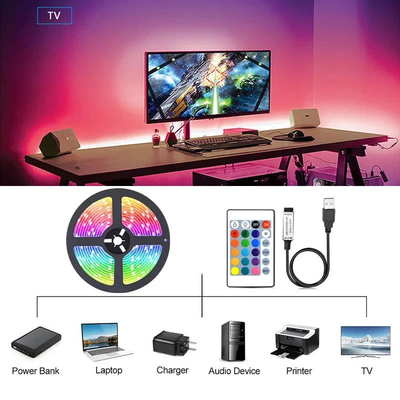 Tiras de luces LED RGB premium con sincronización de música