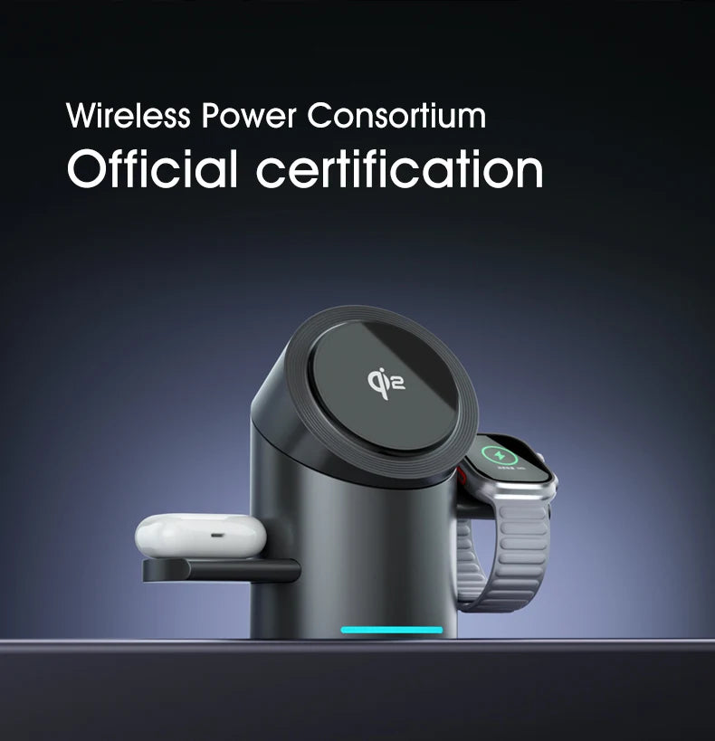 Premium Qi2 3 in 1 Magnetic Wireless Charger