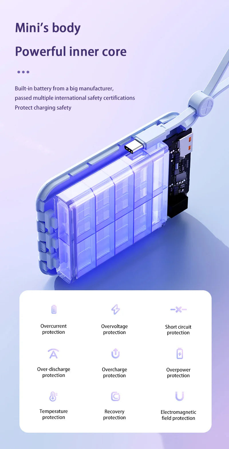 Power Bank Premium con cables 4 en 1 y pantalla digital