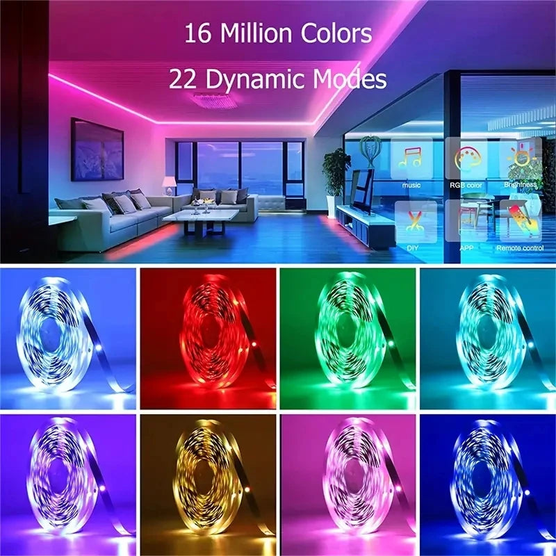 Tiras de luces LED RGB premium con sincronización de música
