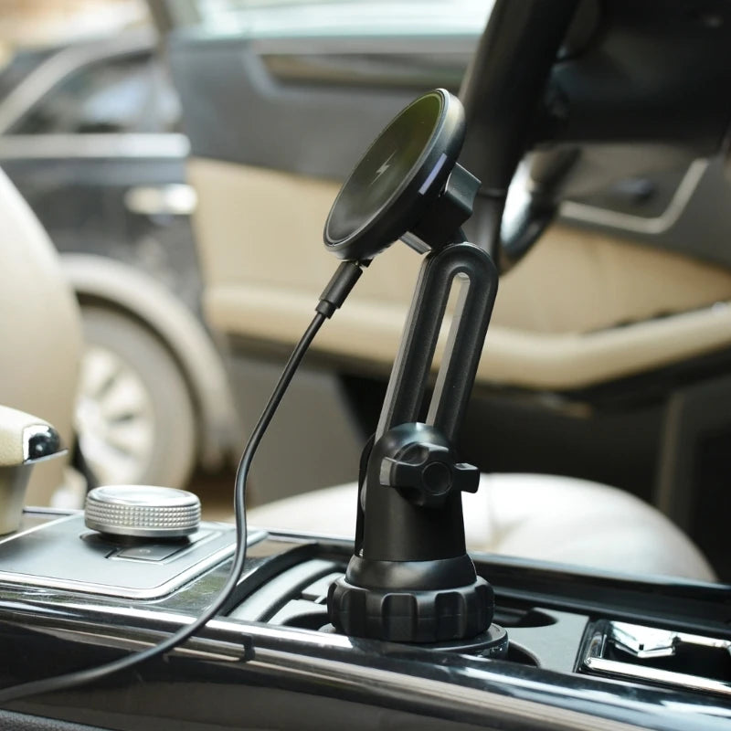 Soporte para portavasos con cargador inalámbrico MagSafe premium para coche