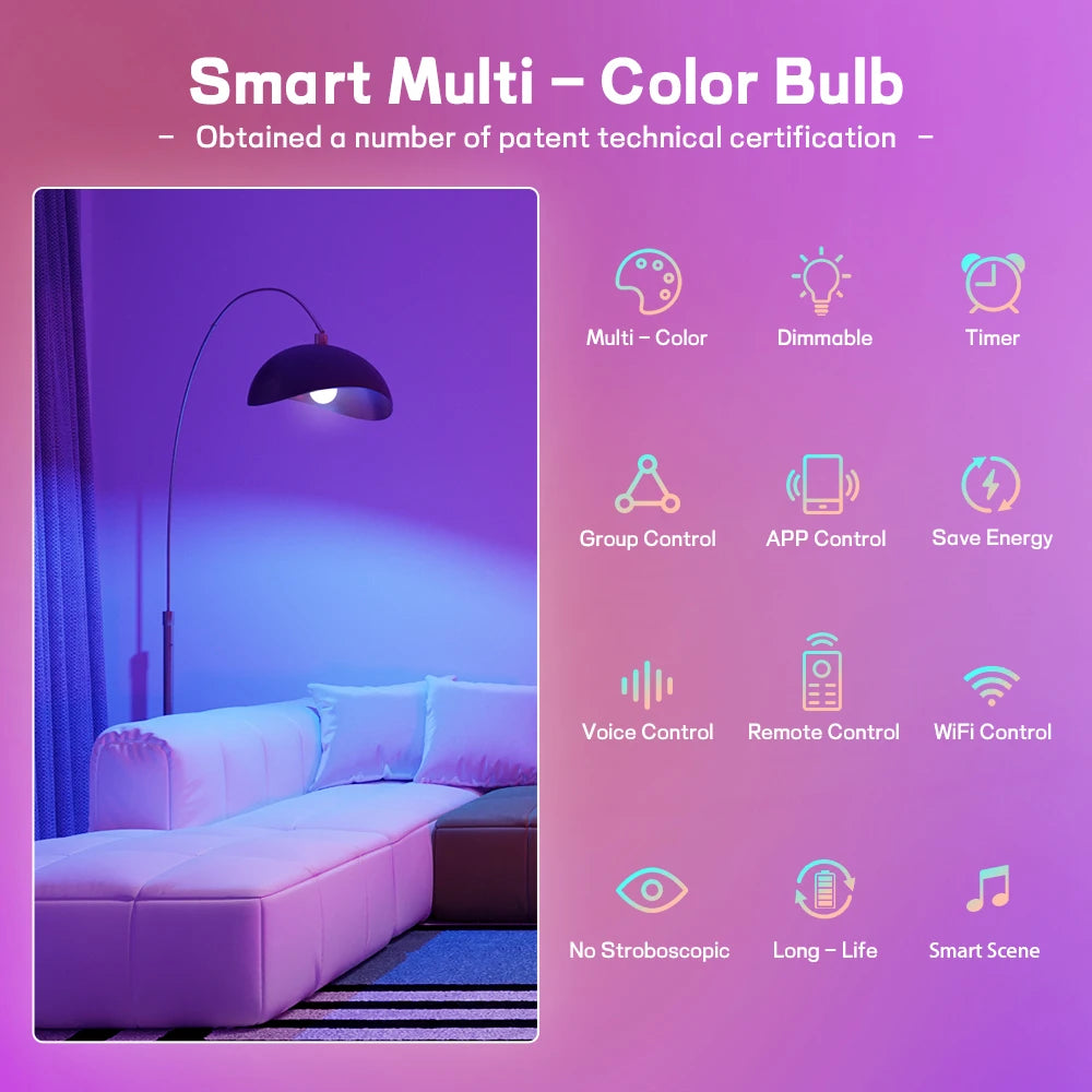Premium Smart RGB LED Bulb with Music Sync