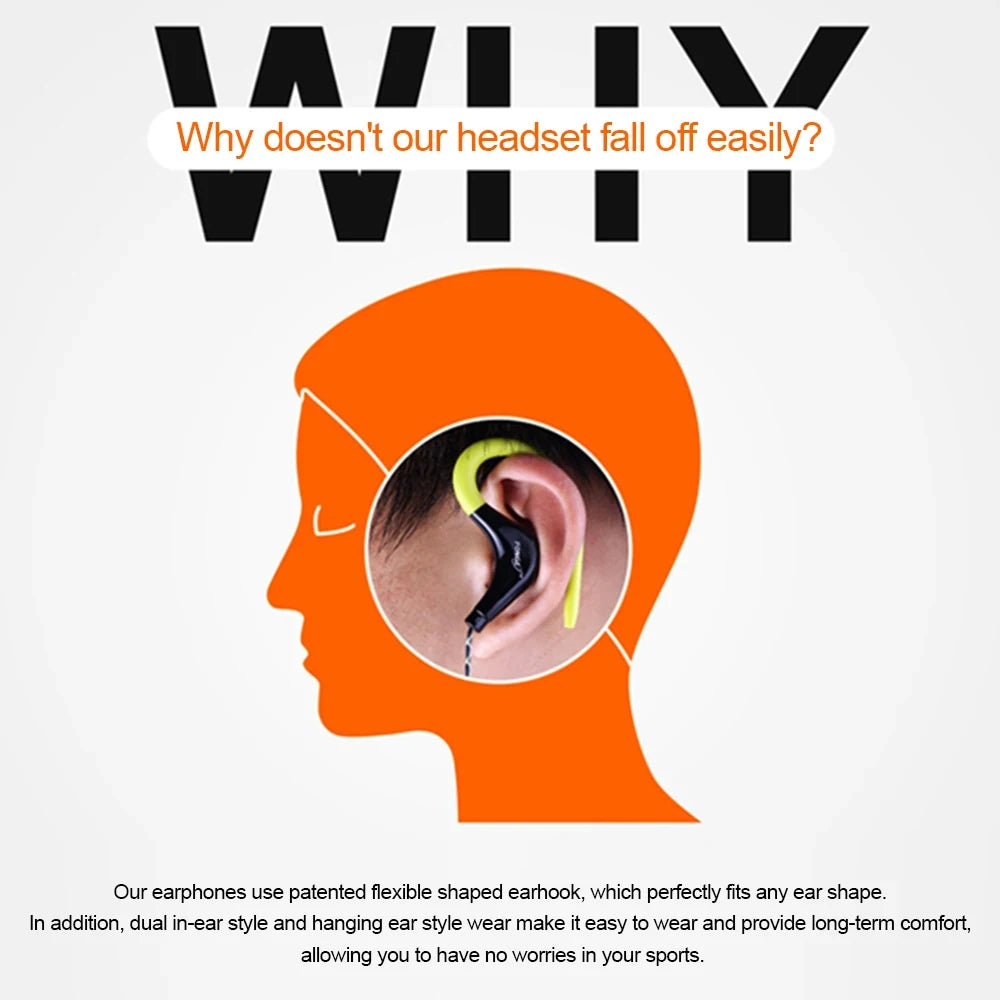 Premium Wired Sports Earbuds with Ear Hooks