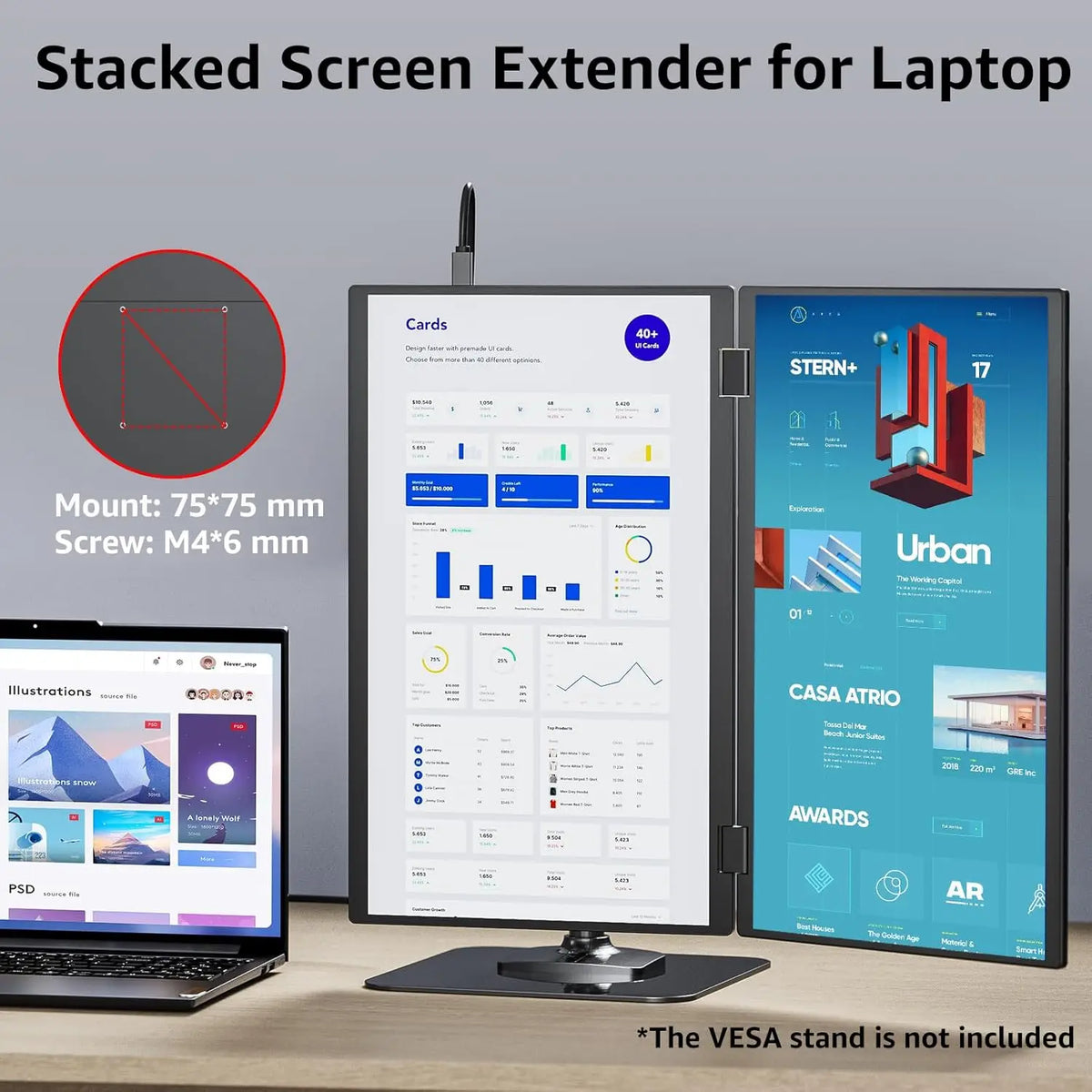 Premium 15.6 Inch Dual Portable Monitor