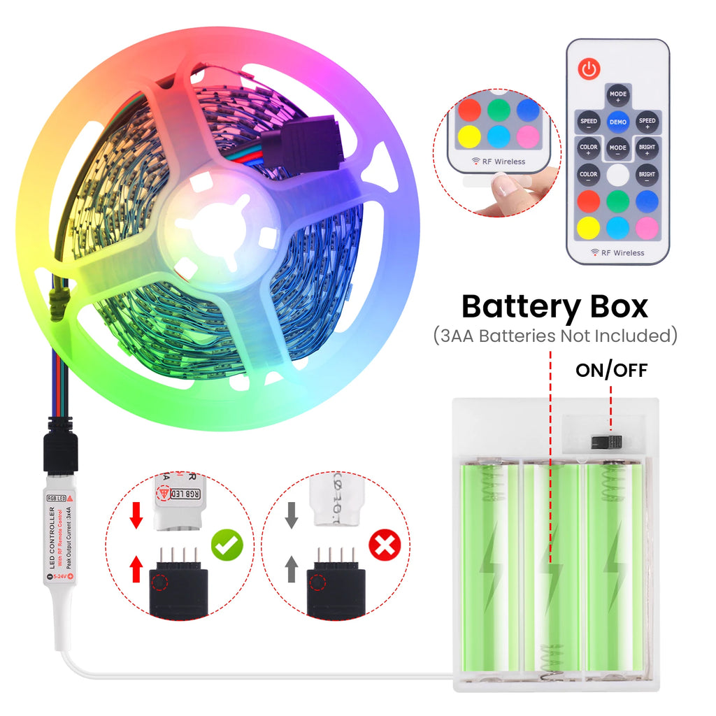 Premium Battery powered RGB LED Strip Lights
