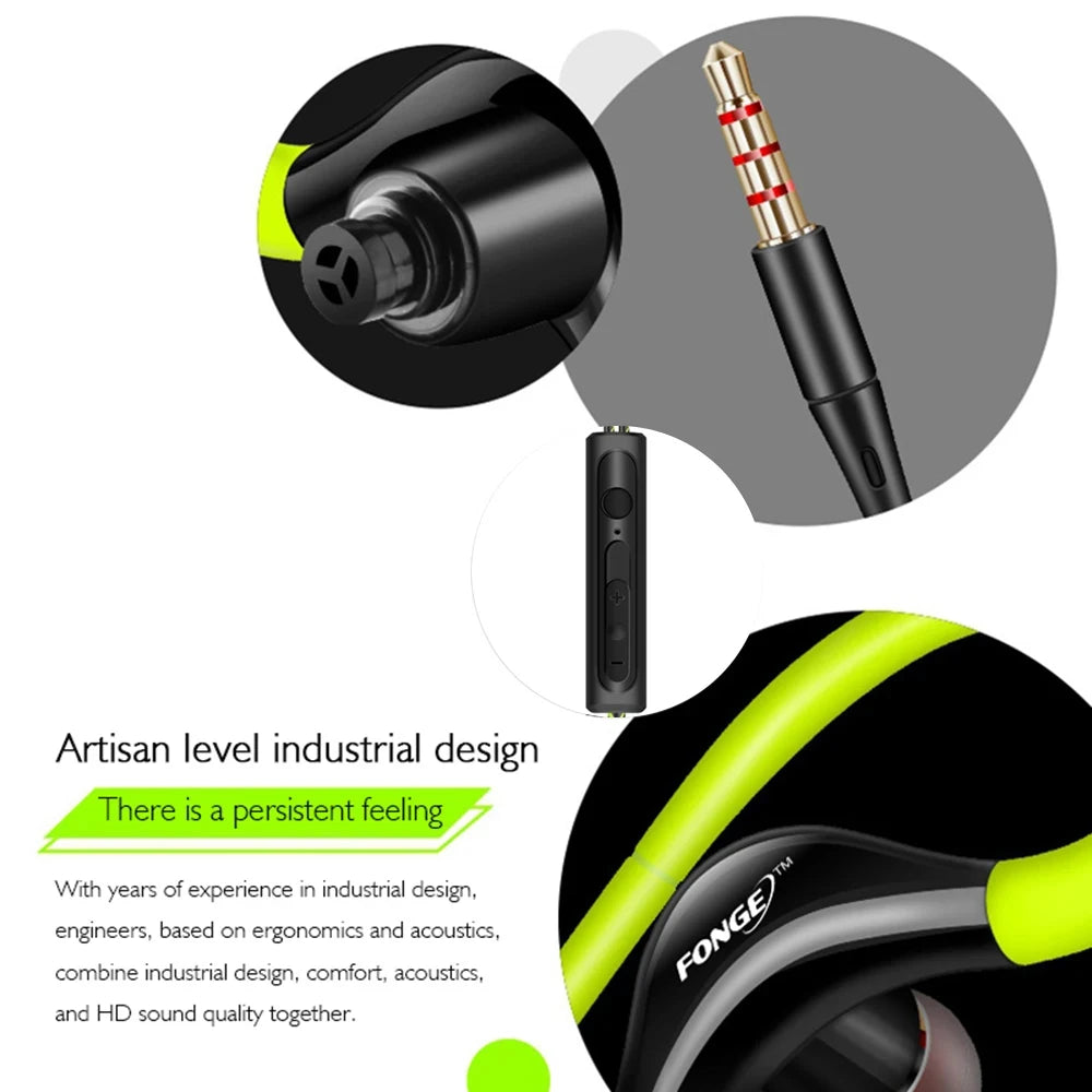Premium Wired Sports Earbuds with Ear Hooks