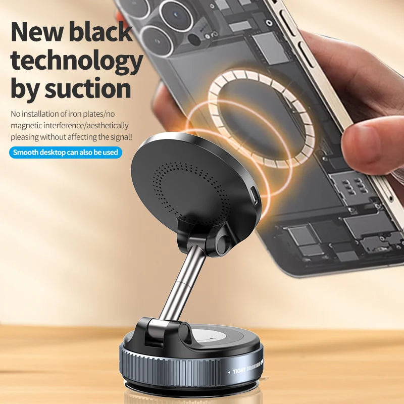 premium MagSafe Magnetic Wireless Charger with Vacuum Suction Mount