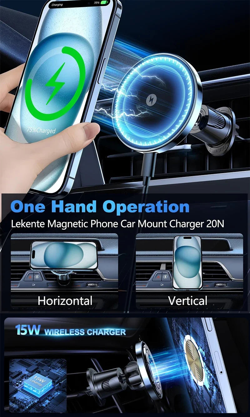 Premium Magnetic Wireless Car Charger Air Vent Mount