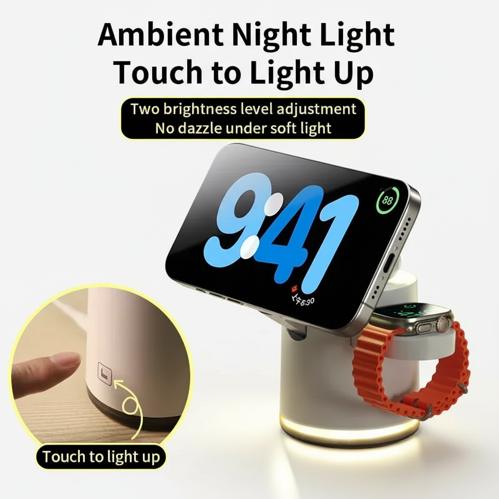 Premium 3-in-1 Charger - Ambient Night Light