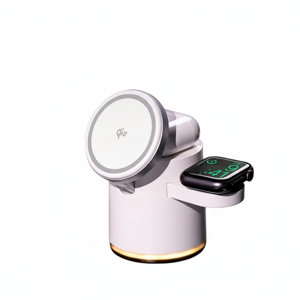 Premium 3-in-1 Charger - White Background