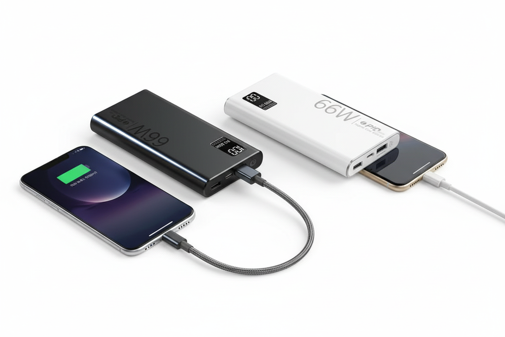 Premium 66W Power Bank - White & Black