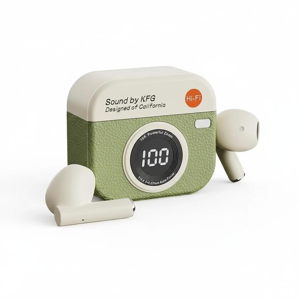 Premium Camera-Style Wireless Earbuds - Professional