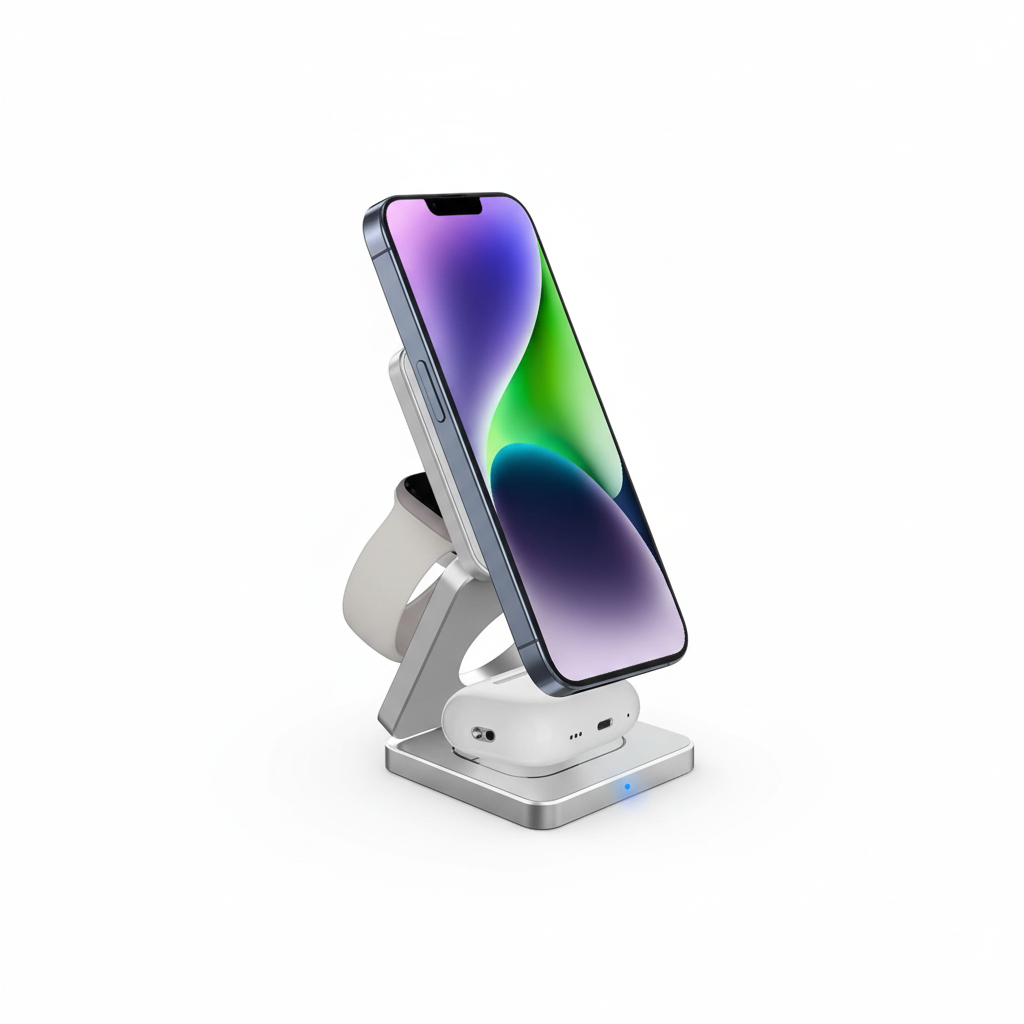 Premium White 3-in-1 Charging Station - Clean