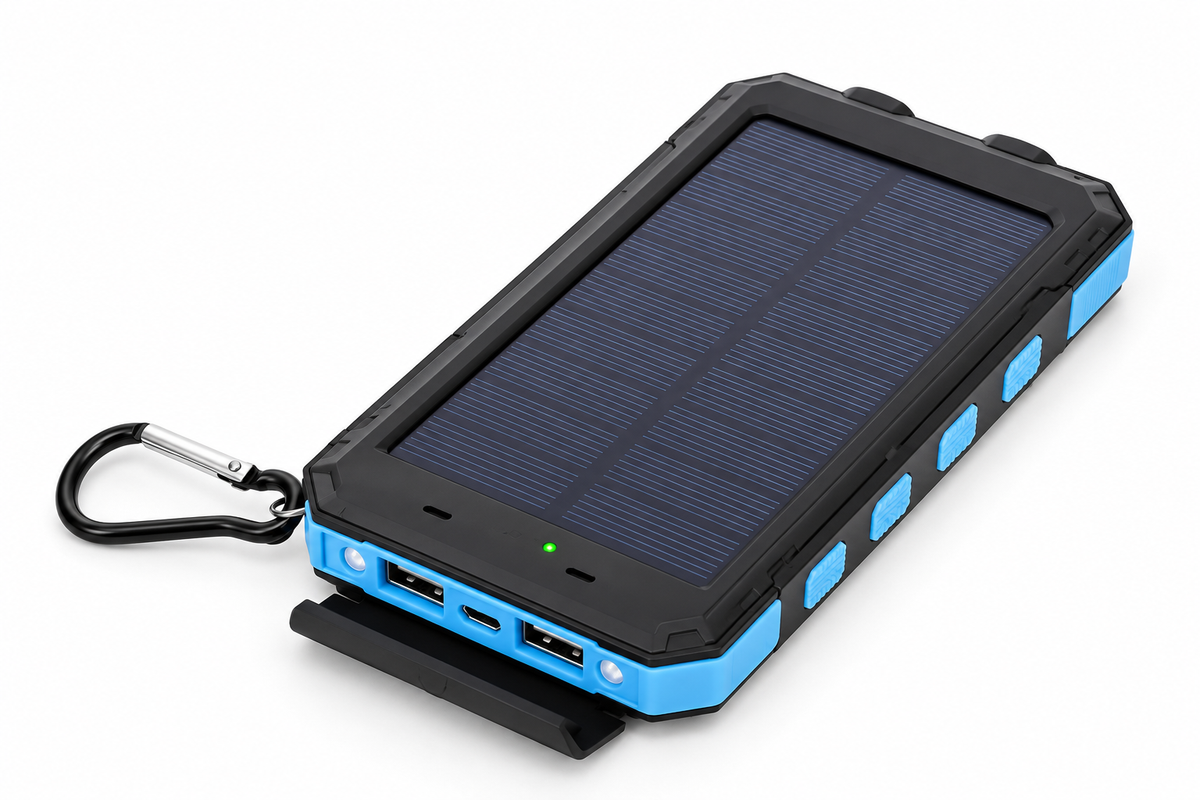 Premium Solar Power Bank with 4 Built in Cables & Fast Charging for Camping