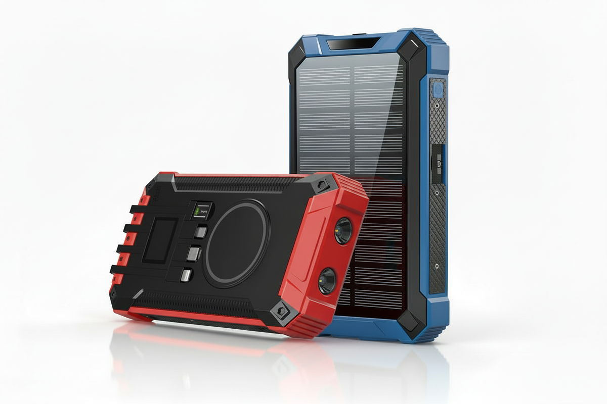 Solar Power Bank - Red and Blue Color Options